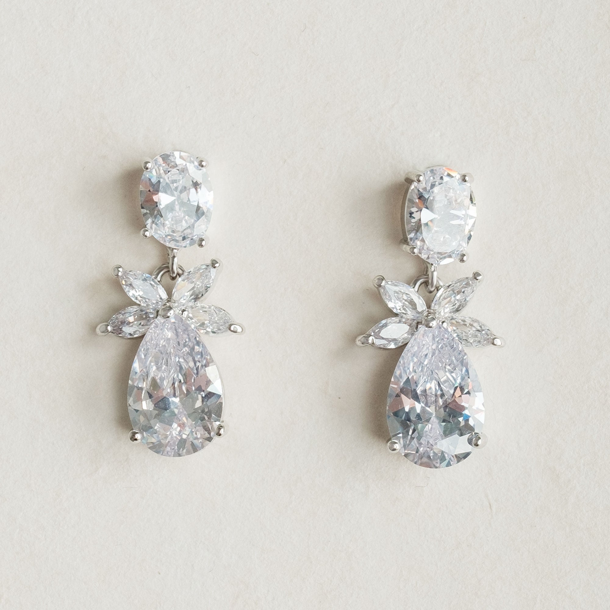 Crystal floral short drop earrings Christabel – Liberty in Love