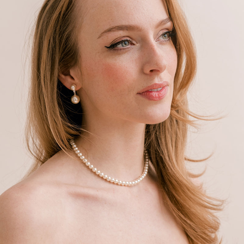 Jette double pearl earrings (silver) - Liberty in Love