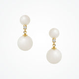 Jette double pearl earrings (gold) - Liberty in Love