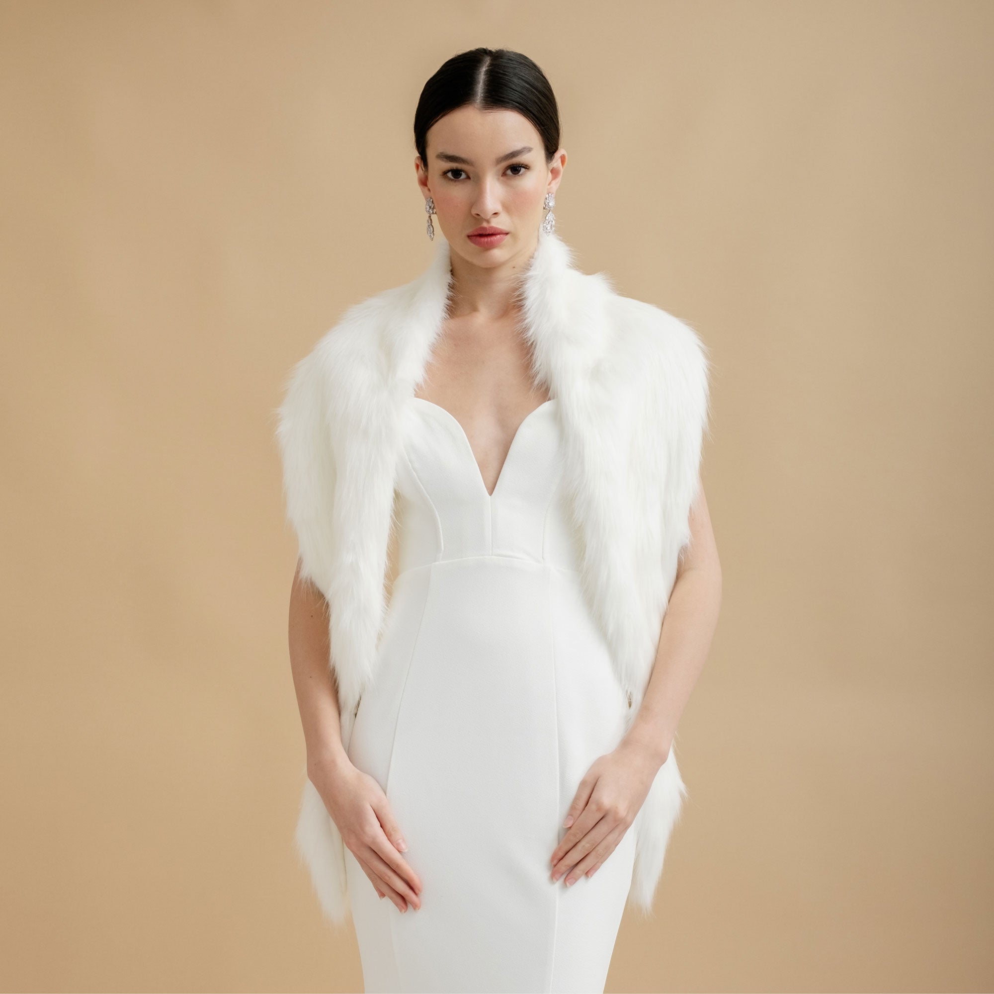 Vintage faux fur wrap ivory whisper Helen Moore Liberty in Love