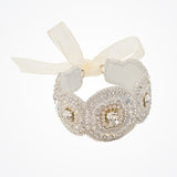 Capri beaded bridal cuff with Swarovski crystal (clear) - Liberty in Love