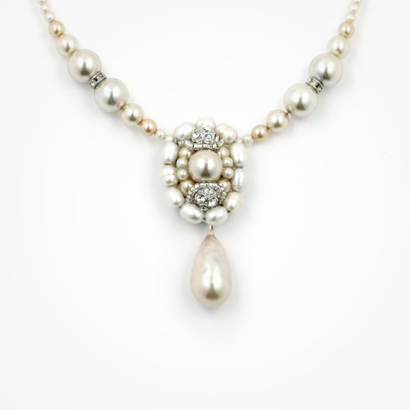 Marlene vintage pearl and swarovski necklace - Liberty in Love