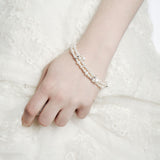 Aura pearl wedding bracelet with CZ charms - Liberty in Love