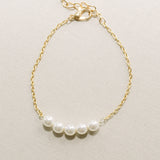 Freshwater pearl chain bracelet (gold) - Liberty in Love