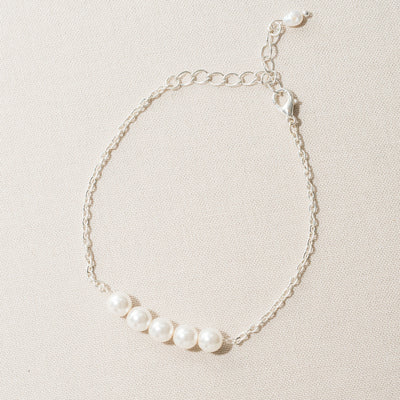 Freshwater pearl chain bracelet (silver) - Liberty in Love