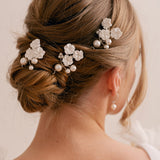 Porcelain flower hair pins - Liberty in Love