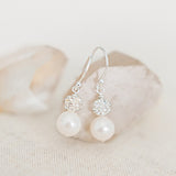 Abigail diamante and pearl drop earrings (silver) - Liberty in Love