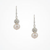 Abigail diamante and pearl drop earrings (silver) - Liberty in Love