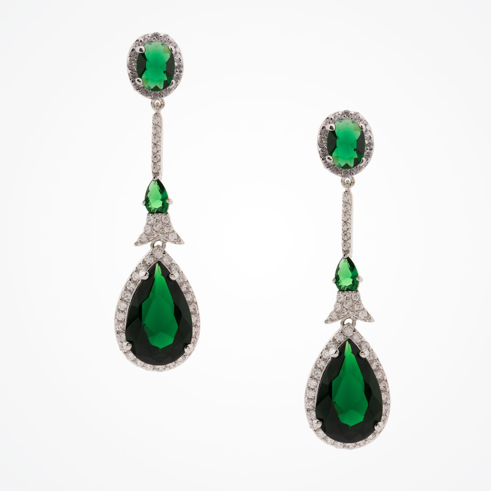 Emerald green clearance wedding earrings