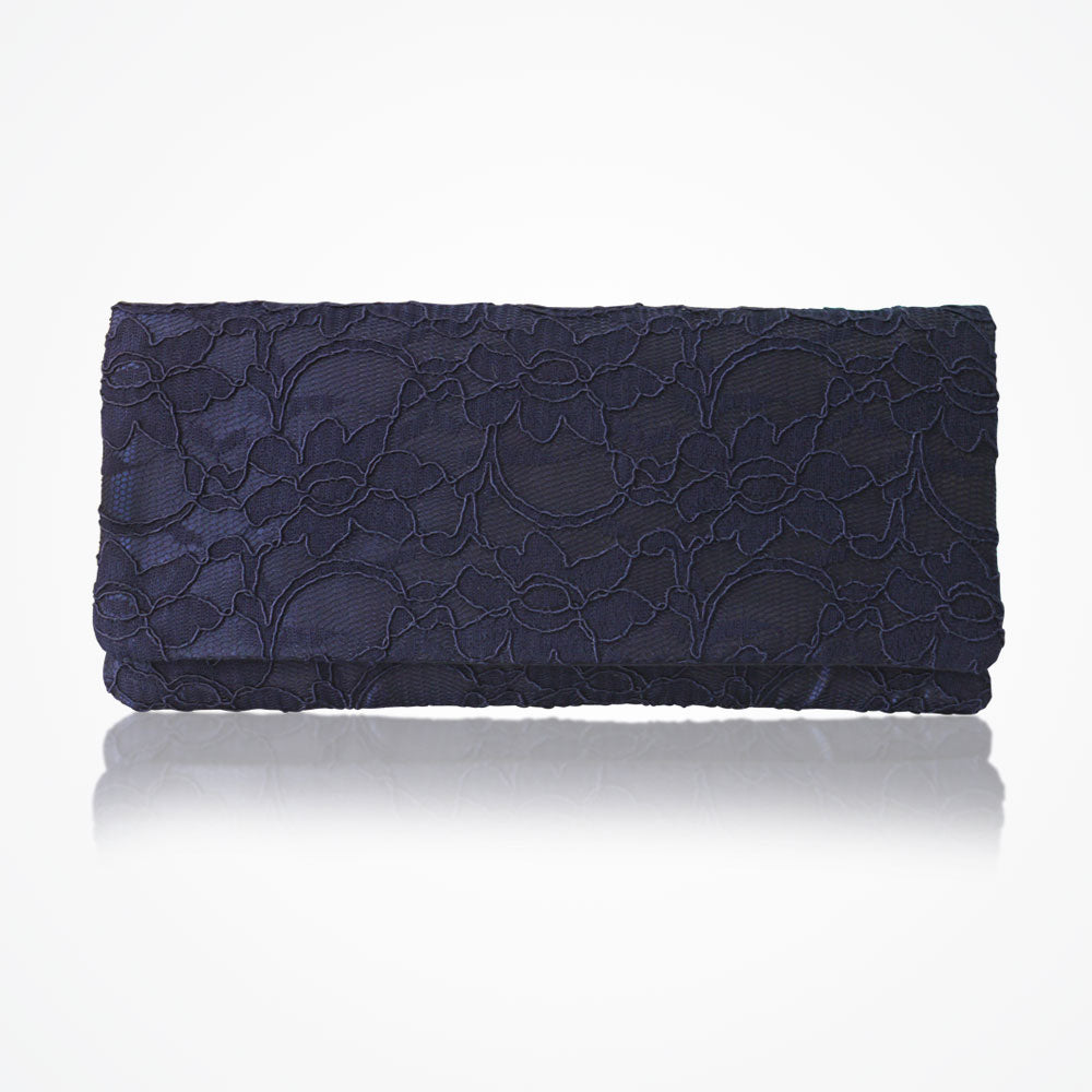Grey lace clutch bag top