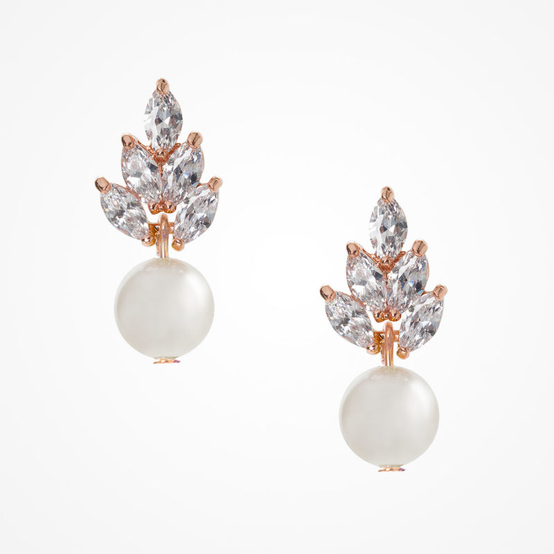 Bocheron pearl drop earrings (rose gold) - Liberty in Love