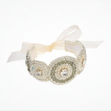 Capri beaded bridal cuff with Swarovski crystal (black diamond) - Liberty in Love