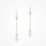 Christine long drop pearl and crystal briolette earrings - Liberty in Love