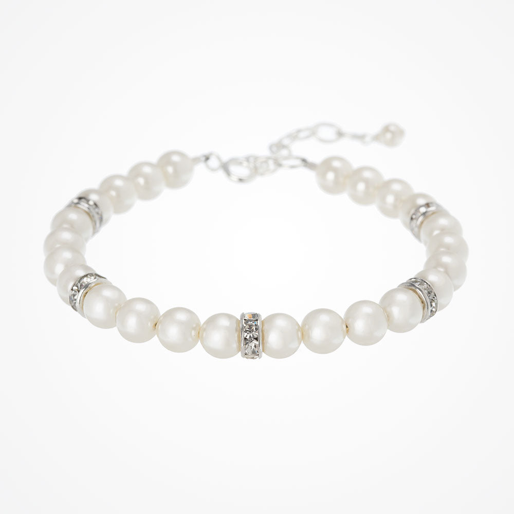 Crystal and Pearl Bar Bracelet in Gold | Jewellery | Lisa Angel Crystal and Pearl Bar Bracelet in Gold | Jewellery | Lisa Angel