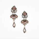 Vintage rose and white crystal chandelier earrings (EA5579) - Liberty in Love