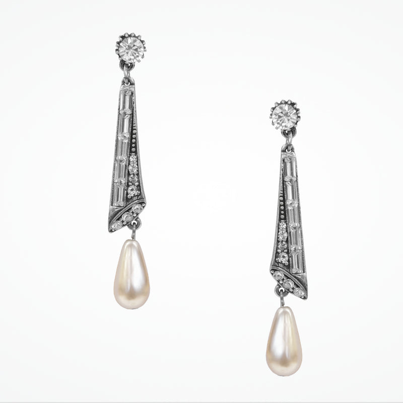 Fluted pearl drop earrings (EA5135) - Liberty in Love