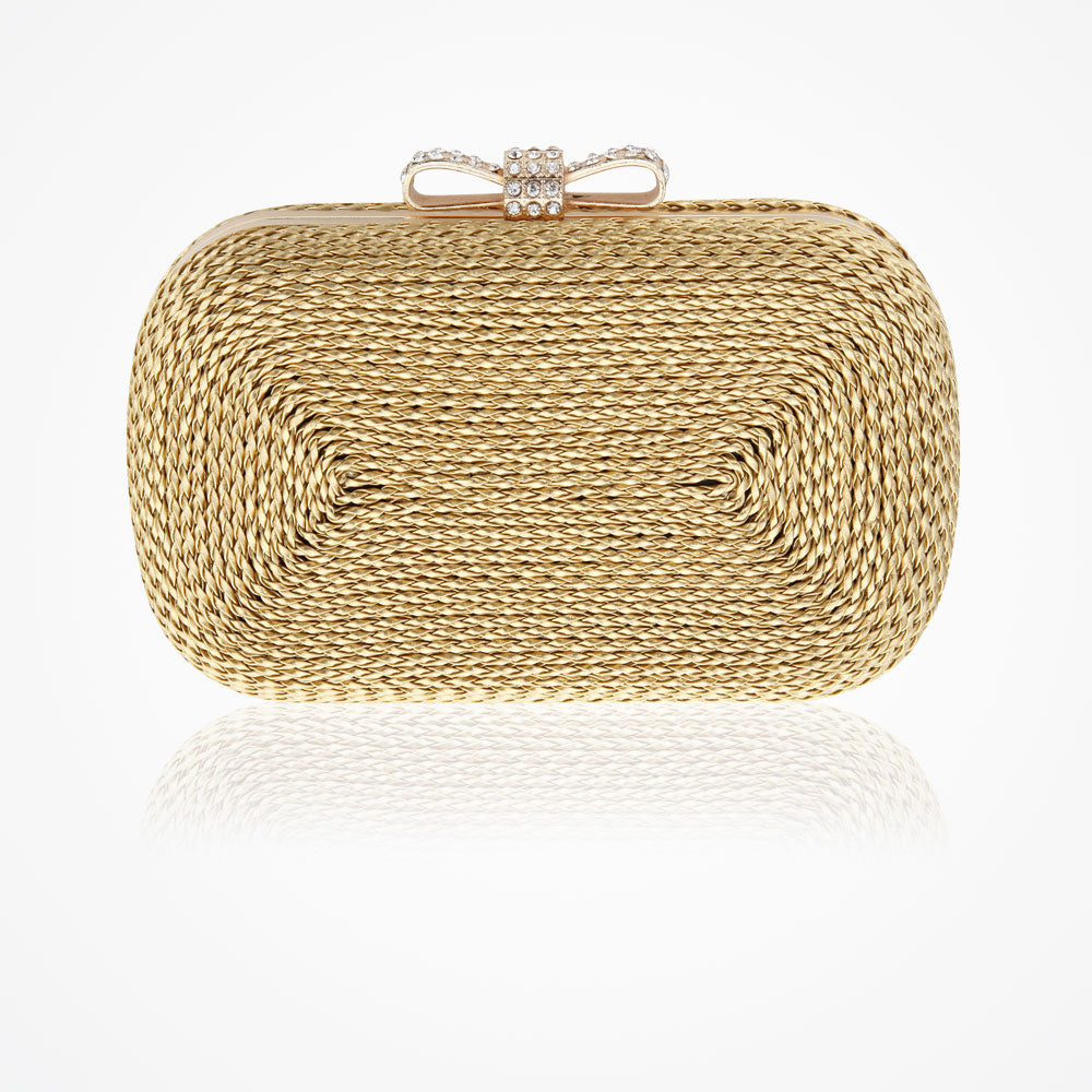 Gold woven clutch bag hot sale