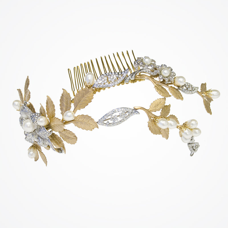 Mayfair silk headpiece (in gold/rhodium) - Liberty in Love