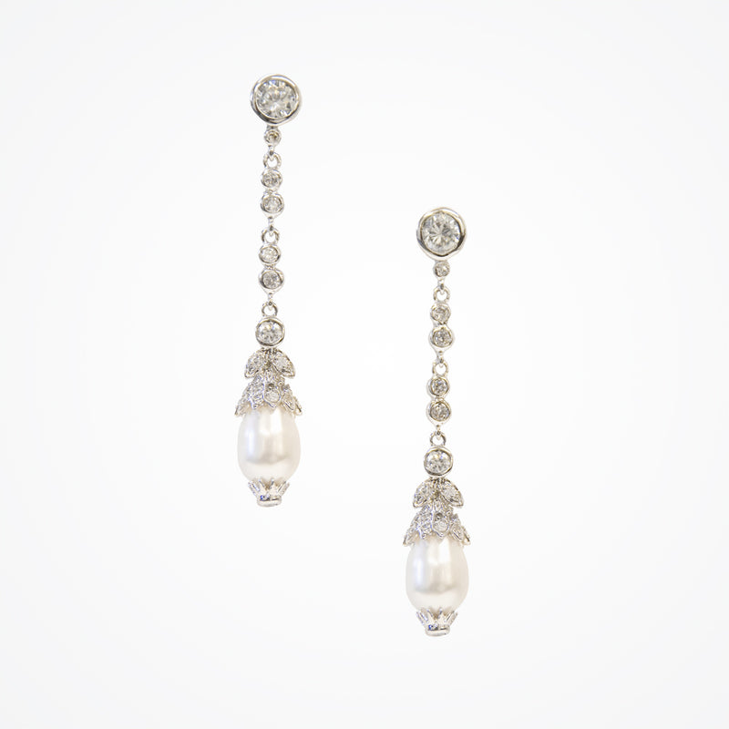 Peacock pearl drop earrings - Liberty in Love
