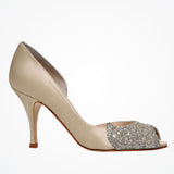 Sabreen (antique) metallic suede and leather d'orsay peep-toes - Liberty in Love