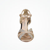 Scarlett (ivory) satin and suede t-bar glitter sandals - Liberty in Love