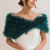 Teal feather bridal stole - Liberty in Love