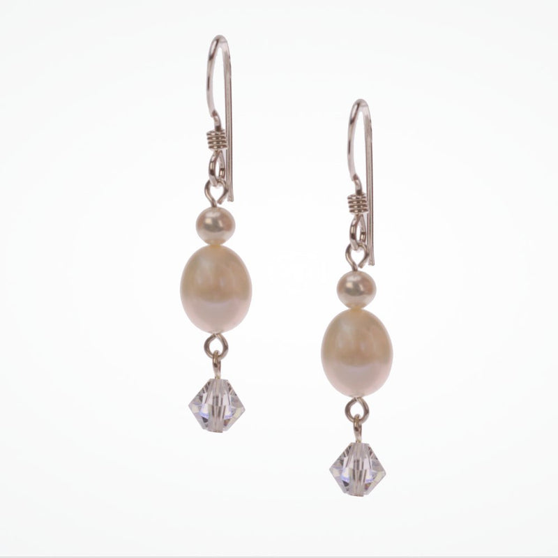 Twinkle pearl and crystal drop earrings - Liberty in Love
