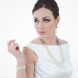 Pearl multi-strand necklace with vintage crystal buckle features (NE9648) - Liberty in Love
