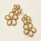 Bridal Flower Seed Bead Drop Earrings: SL - Liberty in Love