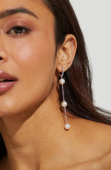 Dot dot dot linear leverback earrings (silver)