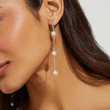 Dot dot dot linear leverback earrings (silver)