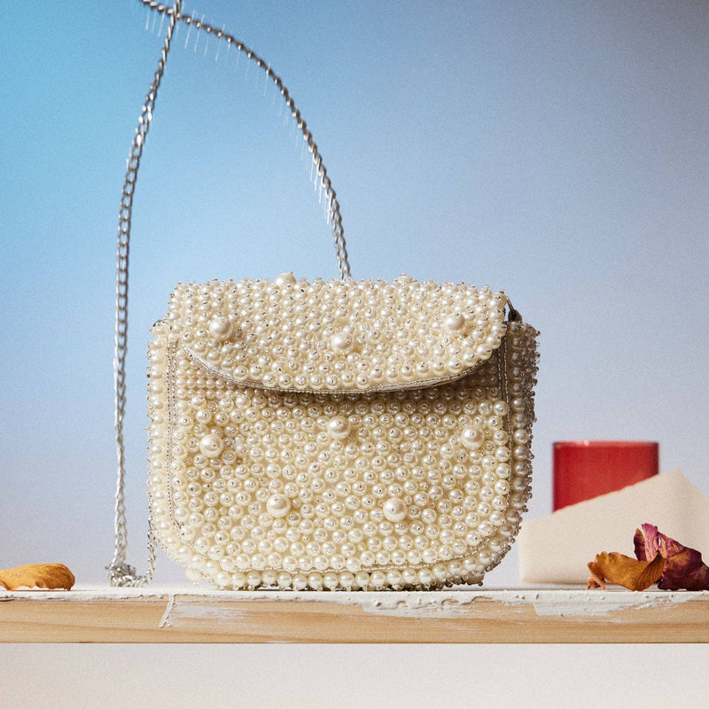 All over pearl beaded mini bag - Liberty in Love