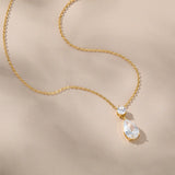 Luce pear-cut crystal earrings and necklace set (gold)