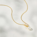 Coco pearl drop necklace (gold) - Liberty in Love