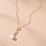 Elysia marquise crystal and pearl pendant (gold)