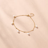 Mila chain pearl charm bracelet (gold)