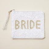 'Bride' crystal seed bead canvas pouch with tassel - Liberty in Love