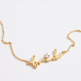 Gold Dipped Bride Script Necklace: Gold - Liberty in Love