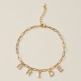 'Bride' gold crystal charm bracelet - Liberty in Love