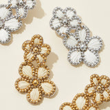 Bridal Flower Seed Bead Drop Earrings: SL - Liberty in Love