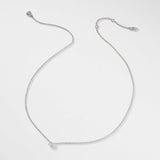 Modern love oval CZ necklace (silver)