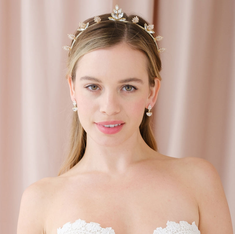 Agatha crystal deco gold earrings - Liberty in Love