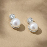 Alessa freshwater pearl earrings (silver)