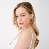 Alexandra bridal statement teardrop earrings (blue crystal) - Liberty in Love