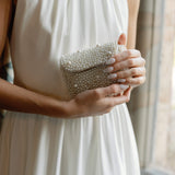 All over pearl beaded mini bag