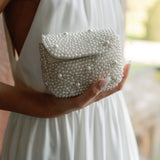 All over pearl beaded mini bag