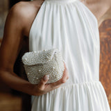 All over pearl beaded mini bag