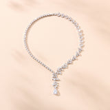 Alouette crystal asymmetric necklace