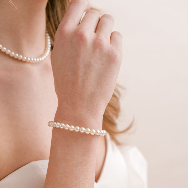 Alta pearl necklace and bracelet set (silver) - Liberty in Love