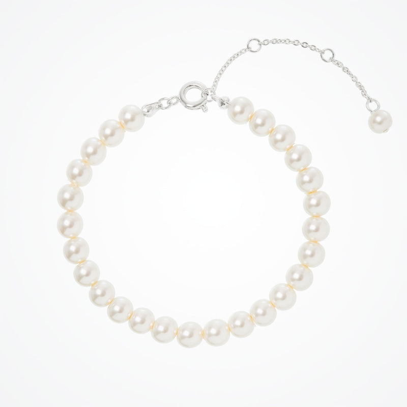 Jette double pearl earrings and Alta pearl bracelet set (silver) - Liberty in Love
